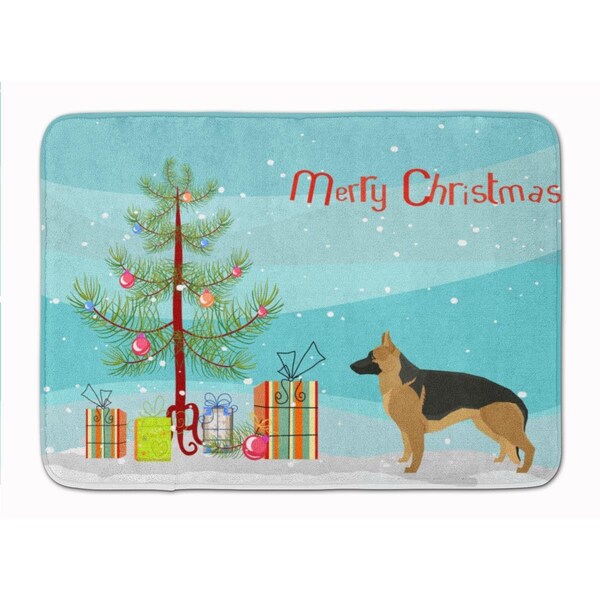 Carolines Treasures German Shepherd Christmas Tree Machine Washable Memory Foam Mat CK3540RUG - main